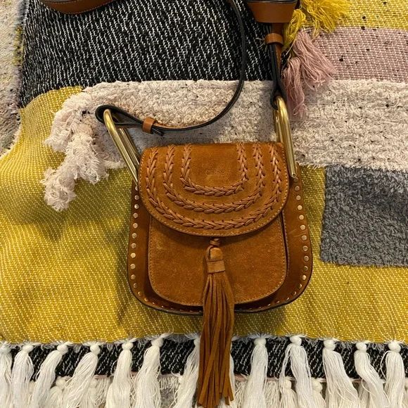 Chloé Brown Suede Crossbody Bag with Tassel - Picture 6 of 16